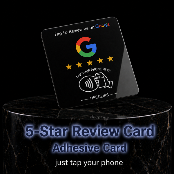Black Adhesive 5 ⭐️ Google Review Card