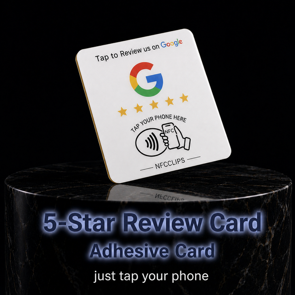 White Adhesive 5 ⭐️ Google Review Card