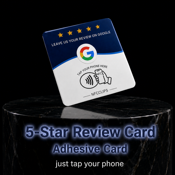 Blue/White Adhesive 5 ⭐️ Google Review Card